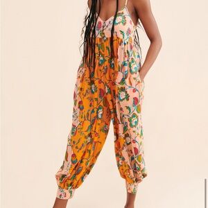 Anthropologie Baggy Floral Jumpsuit